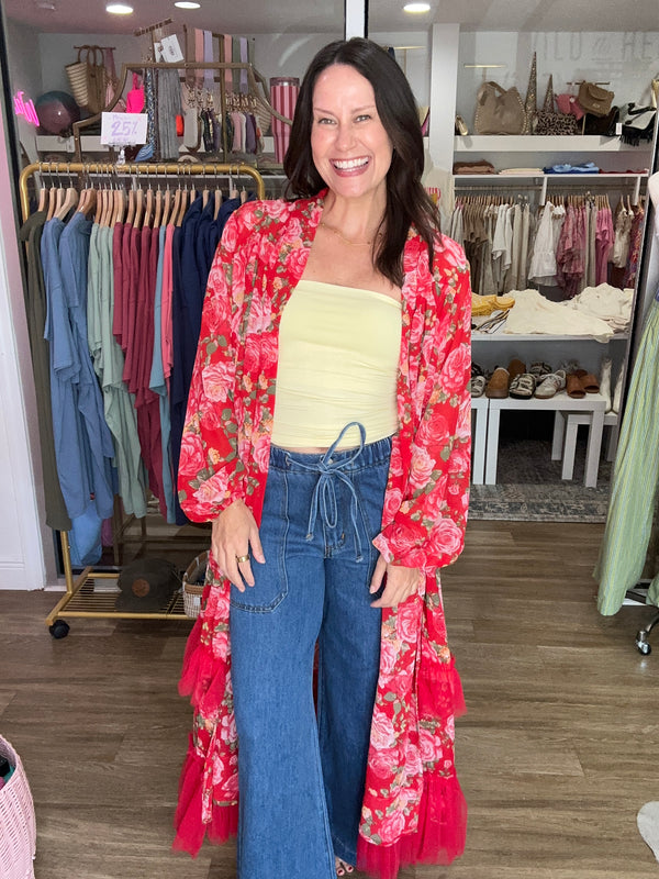 Scarlet Bloom Kimono
