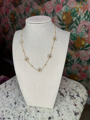 Pearl Petal Flower Necklace