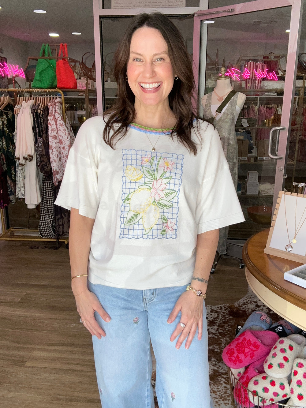 Limoncello Embroidered Top