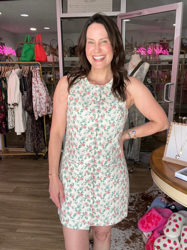 Cream Bloom Shift Dress