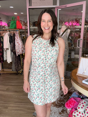 Cream Bloom Shift Dress