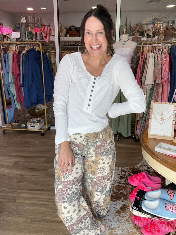Wanderlust Tapestry Barrel Pants
