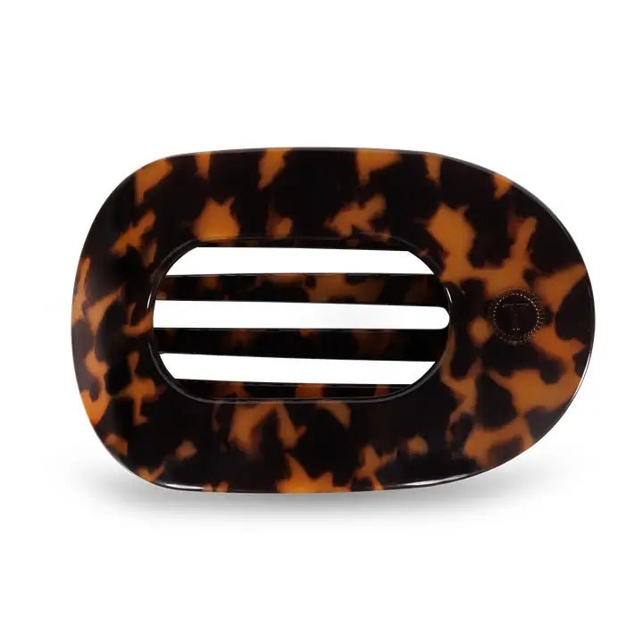 TELETIES Round Flat Hair Clip | Large | Tortoise