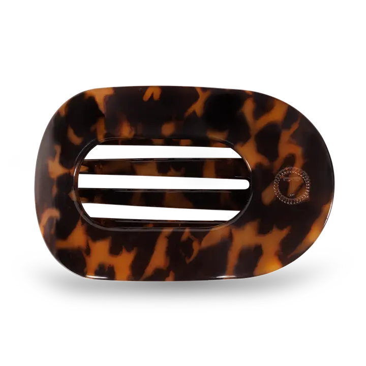 TELETIES Round Flat Hair Clip | Medium | Tortoise