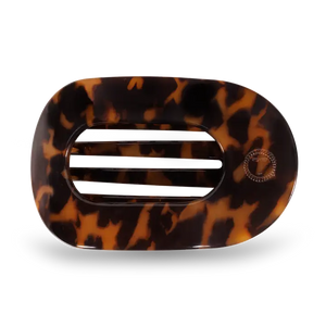 TELETIES Round Flat Hair Clip | Medium | Tortoise