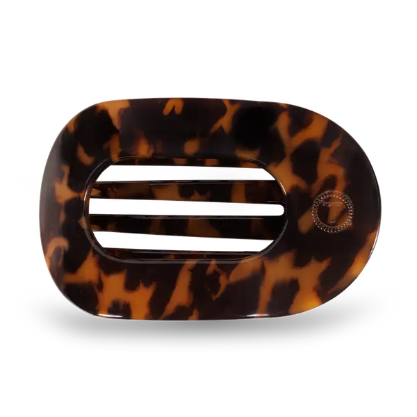 TELETIES Round Flat Hair Clip | Medium | Tortoise