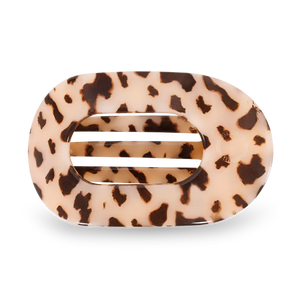 TELETIES Round Flat Hair Clip | Small | Blonde Tortoise