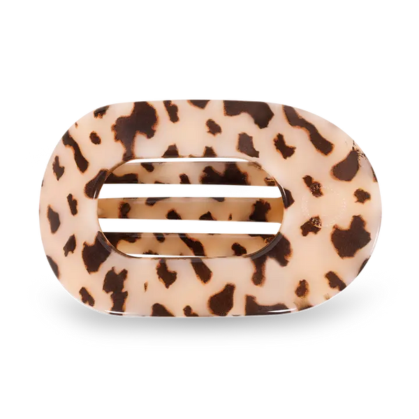 TELETIES Round Flat Hair Clip | Small | Blonde Tortoise