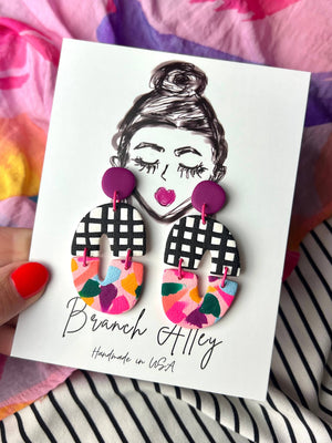 Confetti Check Statement Earrings
