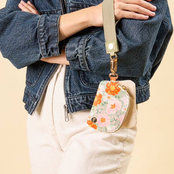 Dynamic Duo Pouch Wristlet-Bouquet Beauty Sage