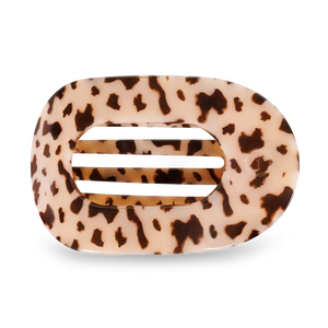 TELETIES Round Flat Hair Clip | Large | Blonde Tortoise