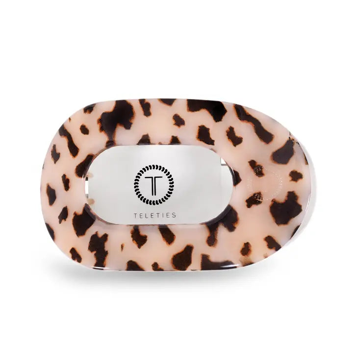 TELETIES Round Flat Hair Clip | Large | Blonde Tortoise