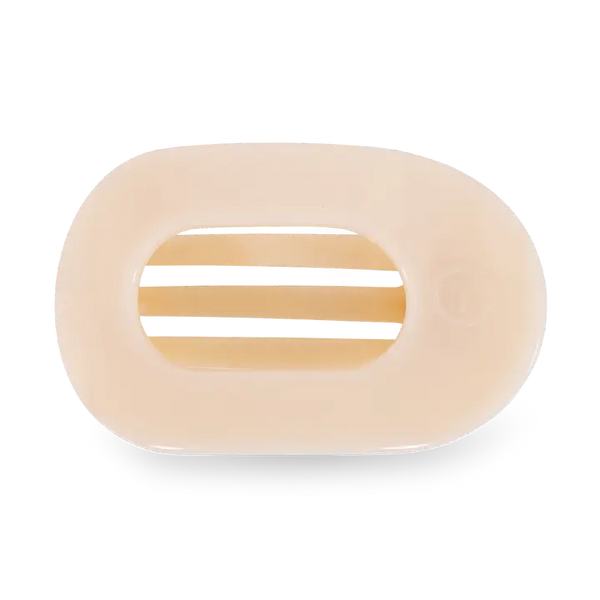 TELETIES Round Flat Hair Clip | Small | Almond Beige
