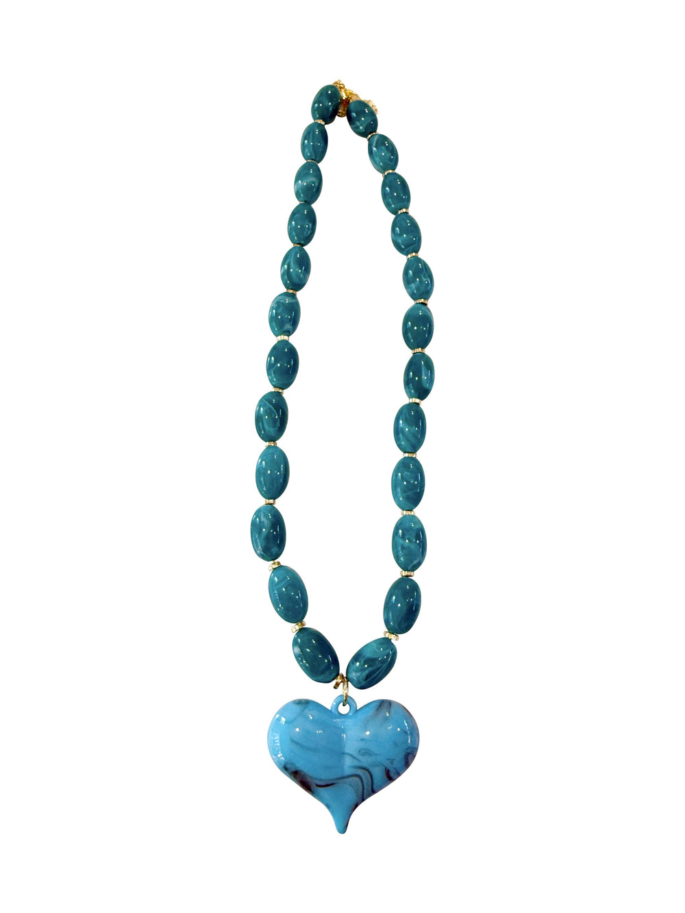 Roxie Turquoise Beaded Necklace with Heart Charm