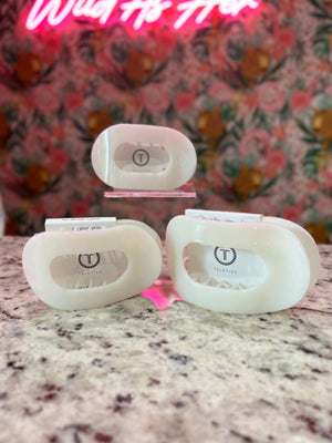 TELETIES Round Flat Hair Clip | Small | Coconut White