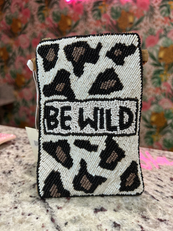 BE WILD Beaded Cell Phone Crossbody