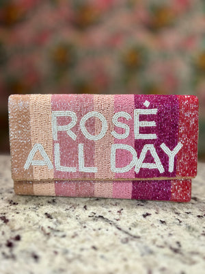 ROSÉ ALL DAY Beaded Clutch