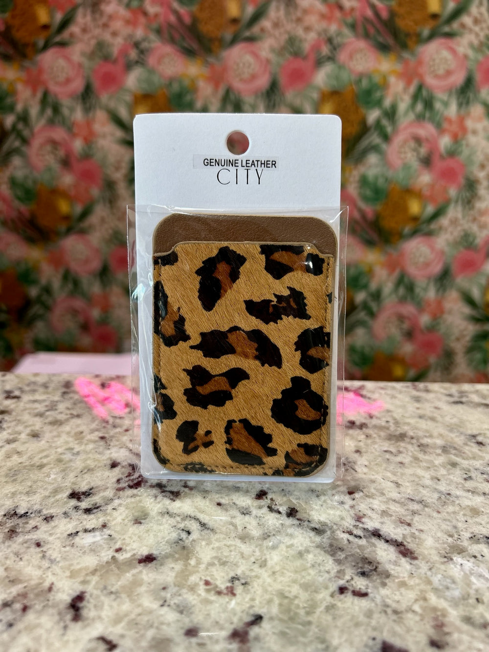 Cheetah Print Cell Phone Sticker ID Holder