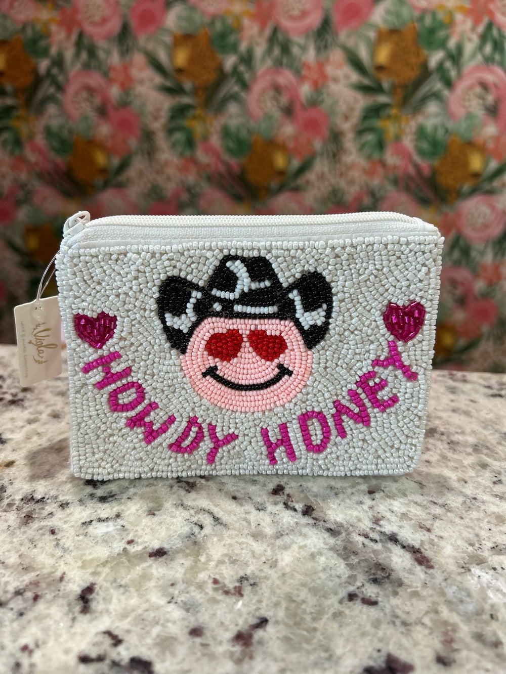 HOWDY HONEY Beaded Coin Pouch