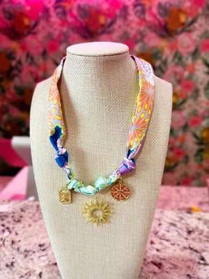Lauren Multi Charm Scarf Necklace