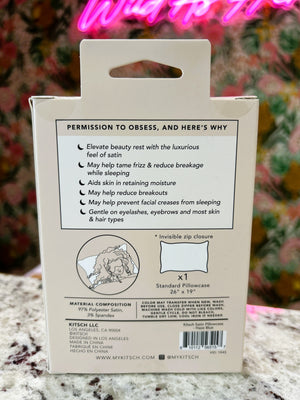 KITSCH Standard Satin Pillowcase - Haze Blue