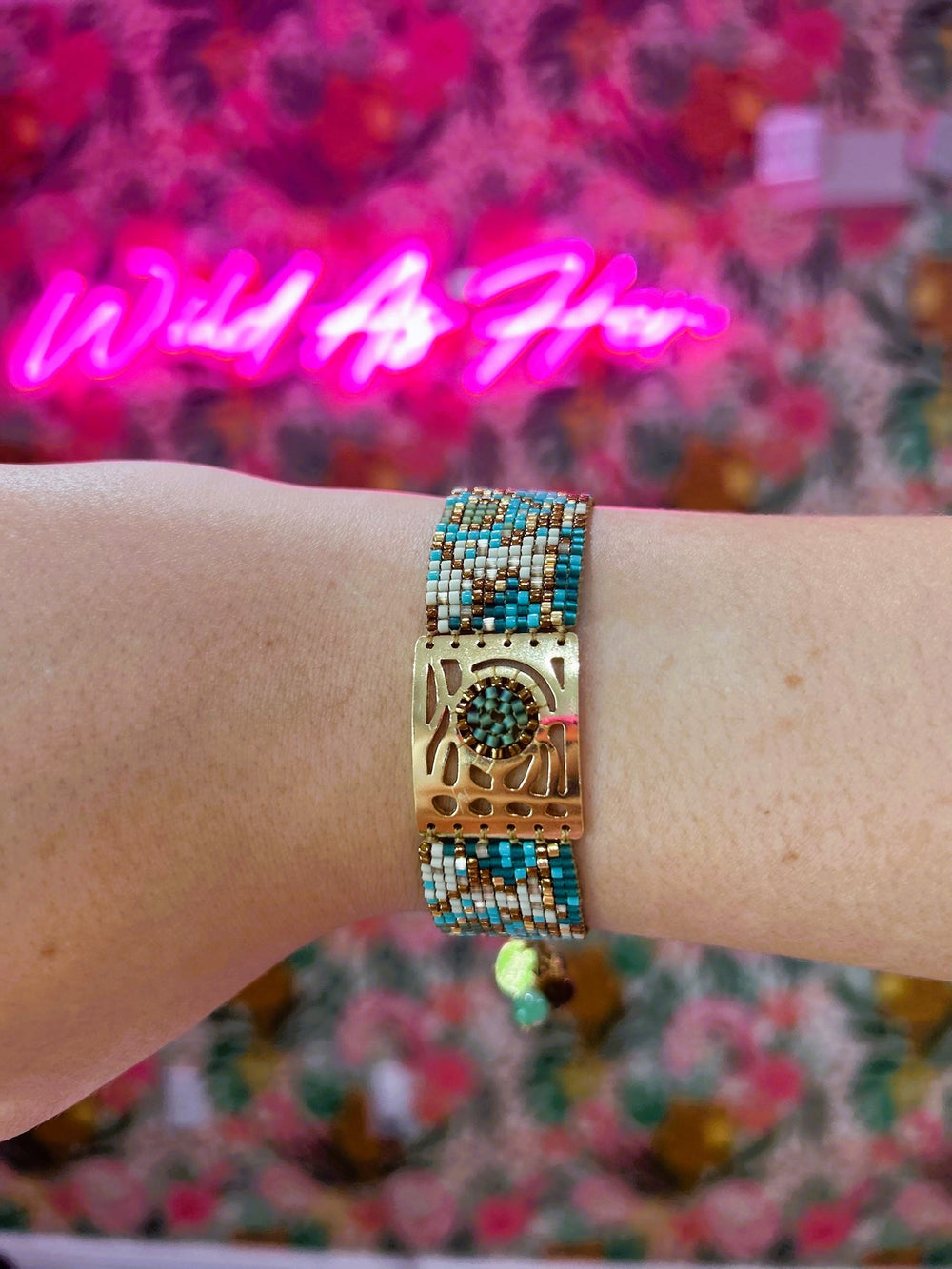 Martha Duran Butterfly Bracelet – Teal & Gold