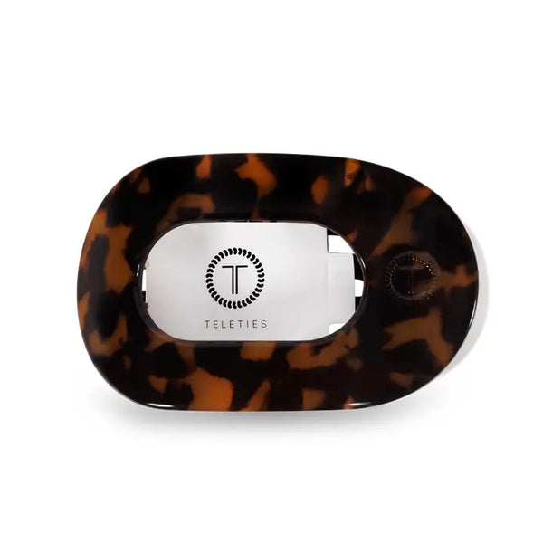 TELETIES Round Flat Hair Clip | Medium | Tortoise